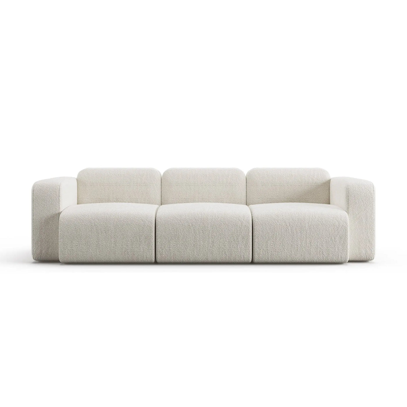 Canapé Modulable 3 Places en Tissu Bouclé Blanc – Design Contemporain Haut de Gamme Uniqam Design