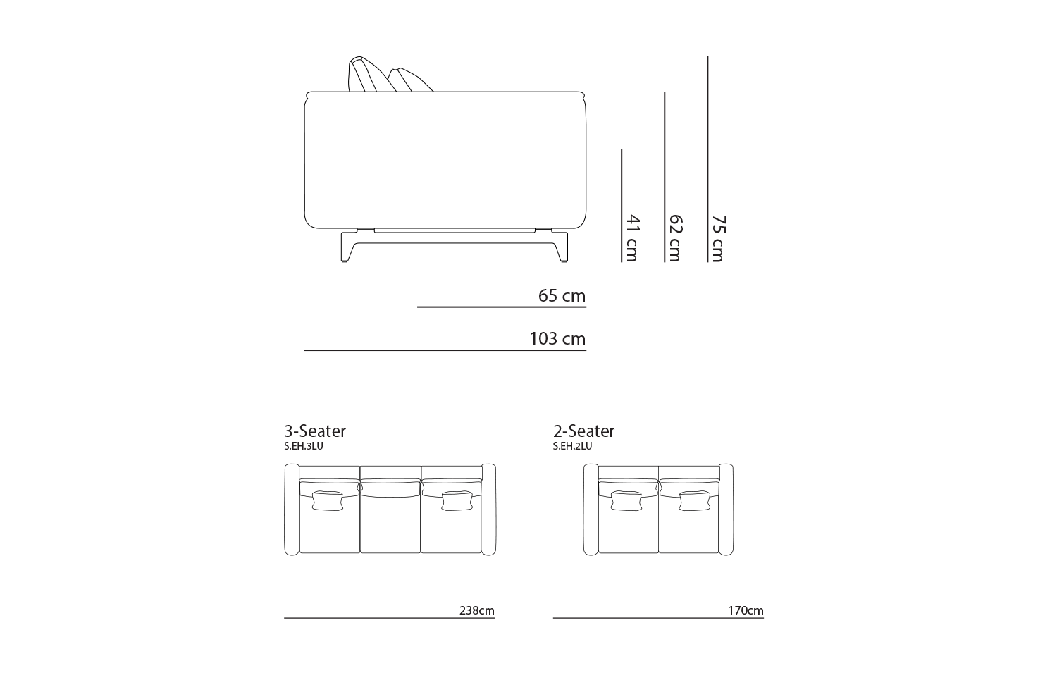 Canapé Echo - 2 ou 3 places Uniqam Design