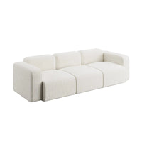 Canapé Modulable 3 Places en Tissu Bouclé Blanc – Design Contemporain Haut de Gamme Uniqam Design