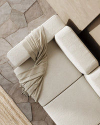 Canapé Modulable 3 Places en Tissu Bouclé Blanc – Design Contemporain Haut de Gamme Uniqam Design
