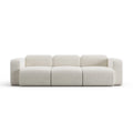 Canapé Modulable 3 Places en Tissu Bouclé Blanc – Design Contemporain Haut de Gamme