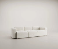 Canapé Modulable 3 Places en Tissu Bouclé Blanc – Design Contemporain Haut de Gamme Uniqam Design